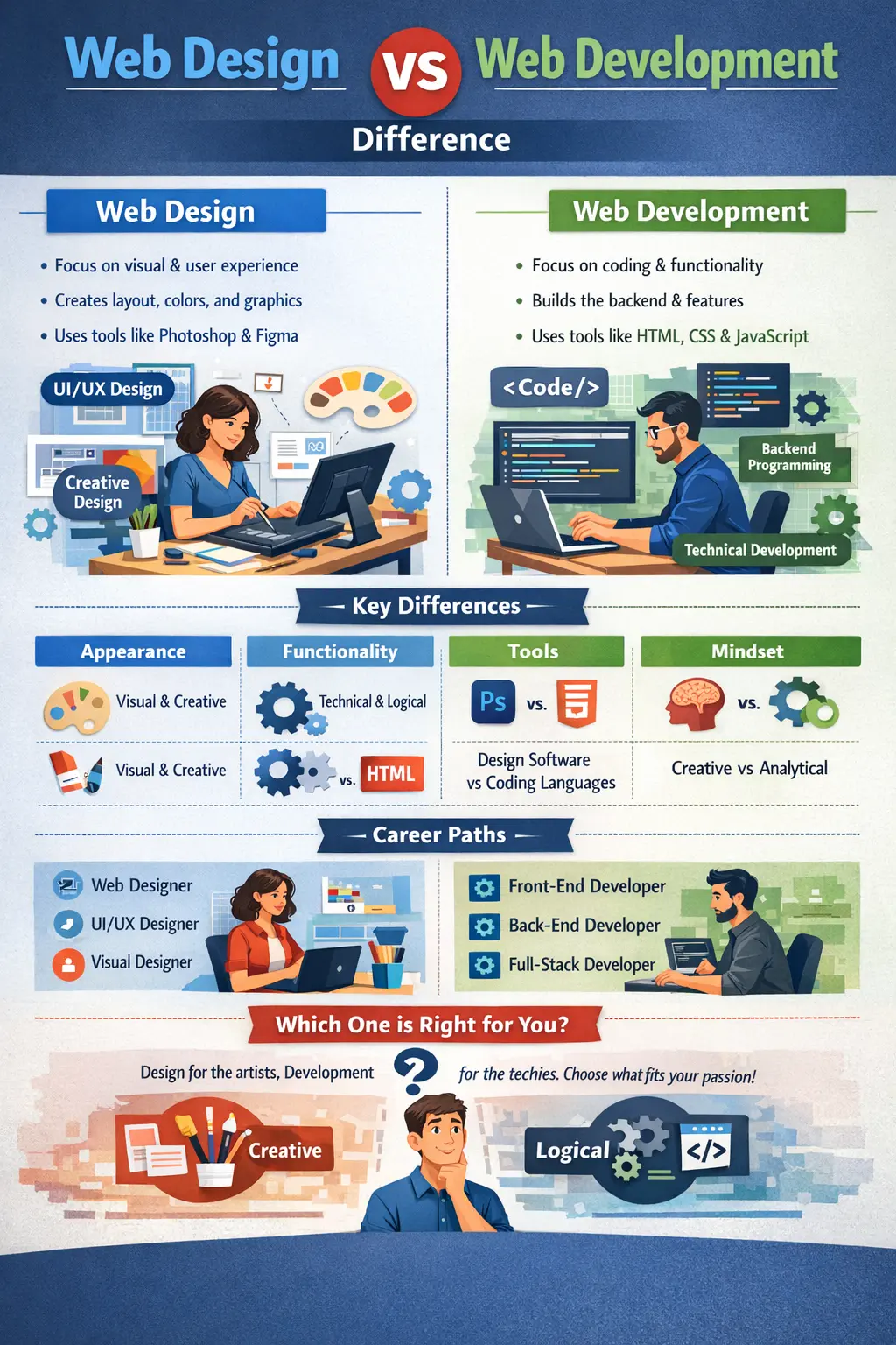 Web Design VS Web Development: Difference
